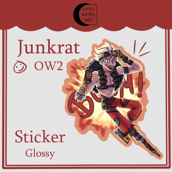 Junkrat OW2 Die Cut Sticker