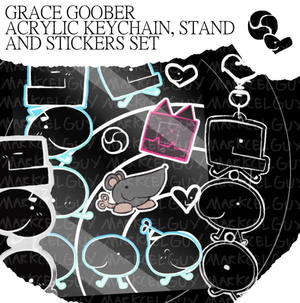 Goober Grace Acrylic Keychain/Stand & Stickers Set