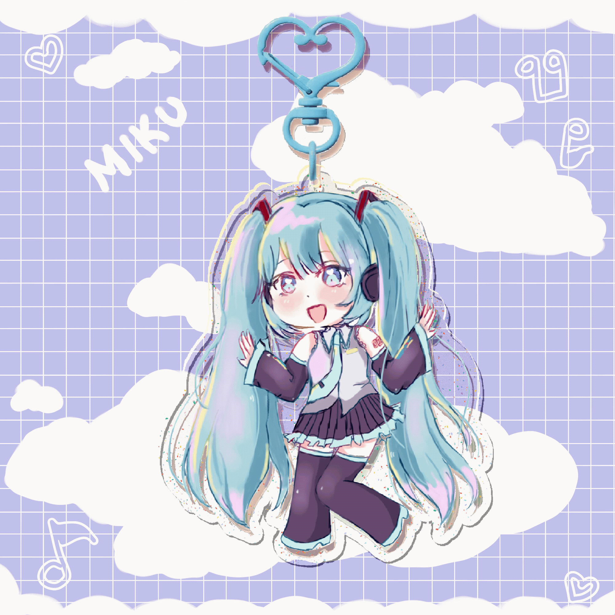 ♡︎ Miku Glitter Acrylic Charm ♡︎