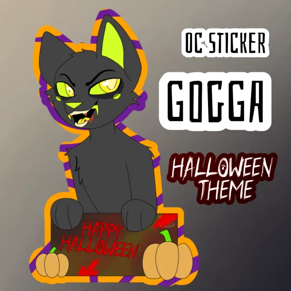 Happy Halloween Black Cat Stickers