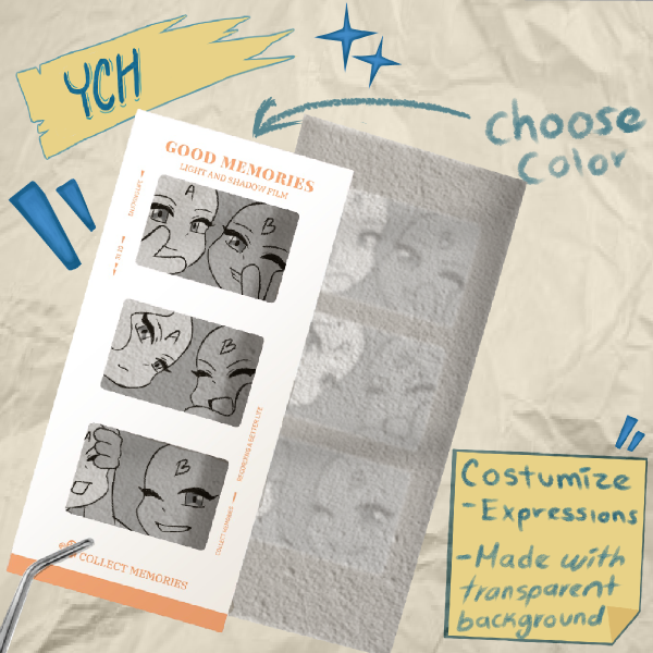 YCH OC/Platonic/Friends Triple Polaroid Photocard