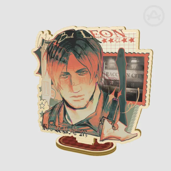 Re9 Leon wood standee