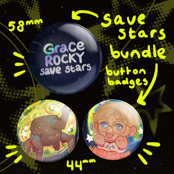 Save stars button pin badge bundle