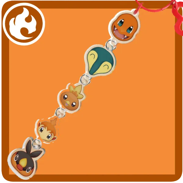 Pokemon fire starters 1-5 gen Keychains