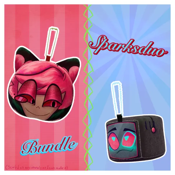 Alastor & Vincent Plush Keychains