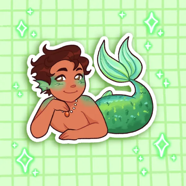 Mermaid Aron Die Cut Sticker
