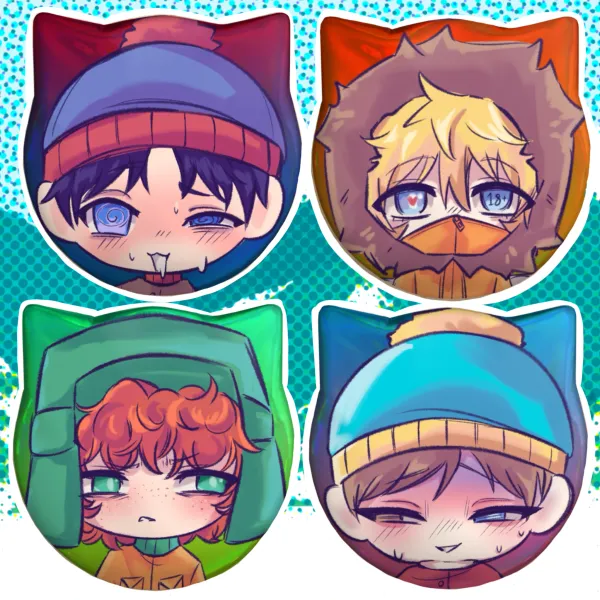 South Park main four cat badges