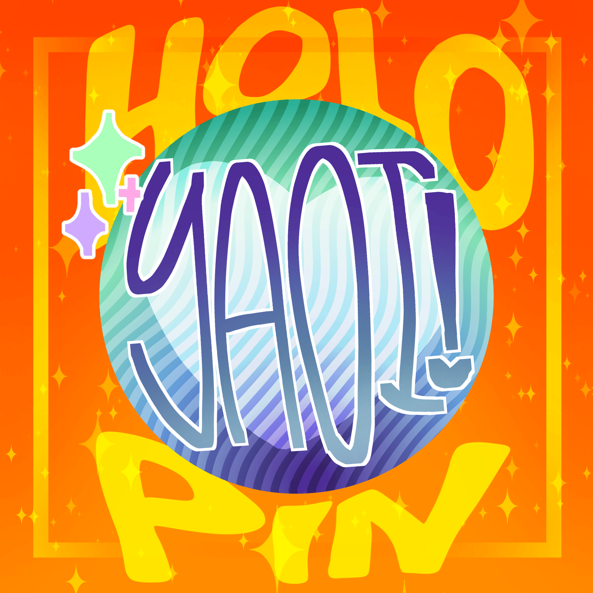 Yaoi Holographic Button Pin - Badge