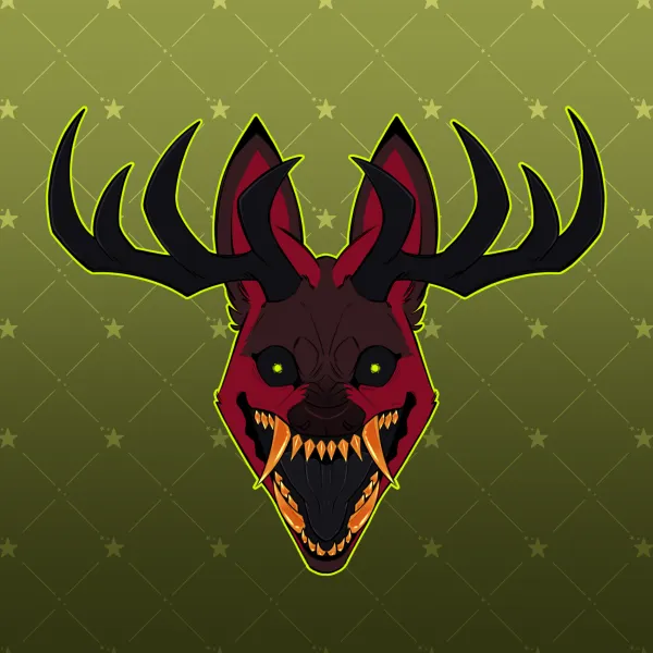 Demon Deer Clear PET Vinyl Die Cut Stickers