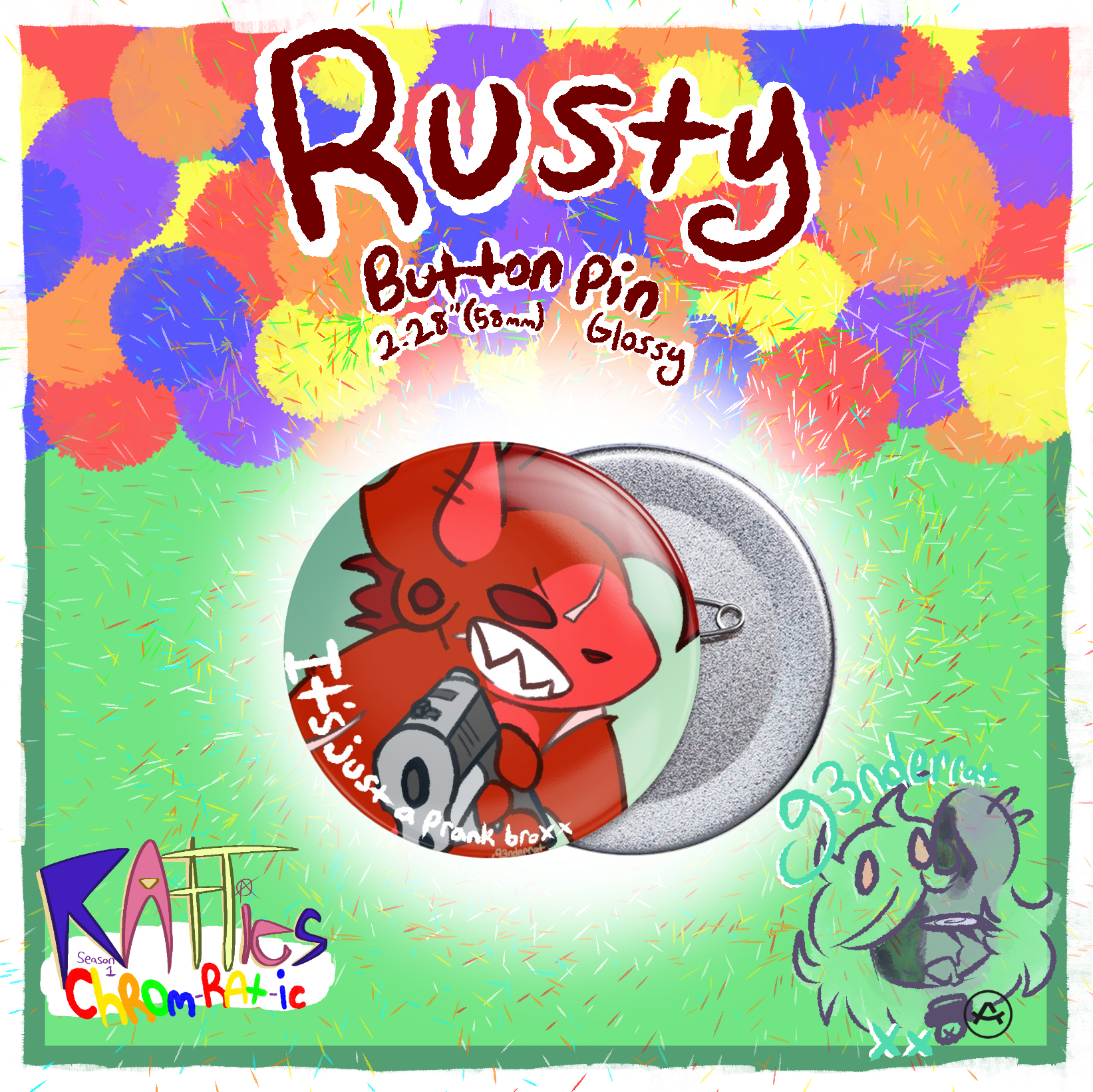 Rusty Button Pin | Ratties S1