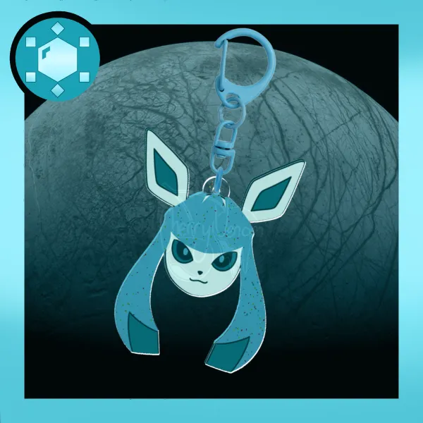 Glaceon Glitter Keychain