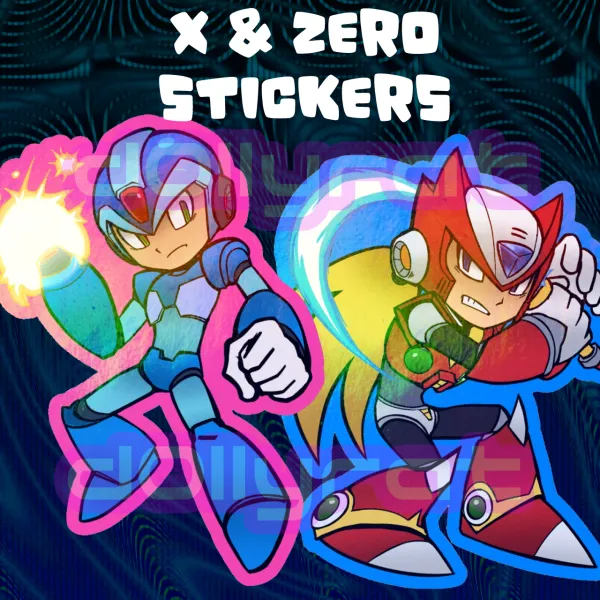 X & Zero Mega Man x Stickers
