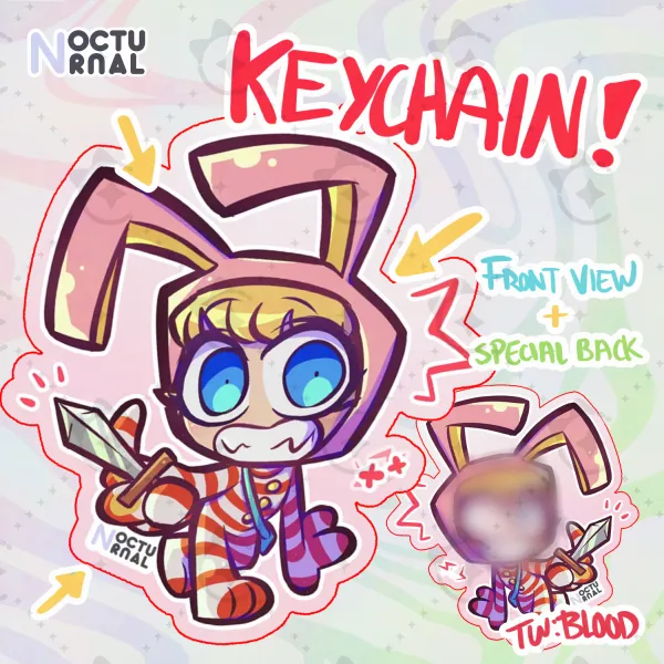 Popee - Colored Edge Acrylic Keychain