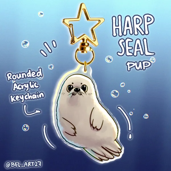 Baby Seal Single-side Rounding Acrylic Keychains
