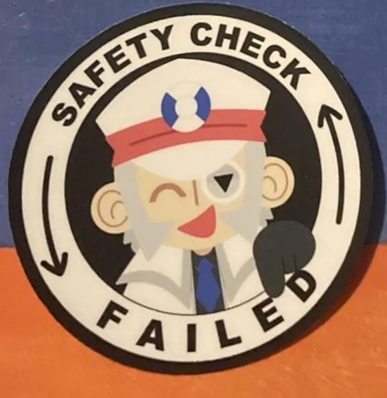 2" Emmet Safety Check Sticker (NO BLACK BORDER)