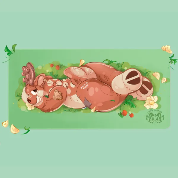 Desk Playmat Patched Pool Toy Deer (Backside) 