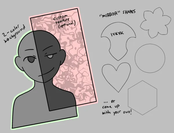 Mirror Image YCH Acrylic Pin