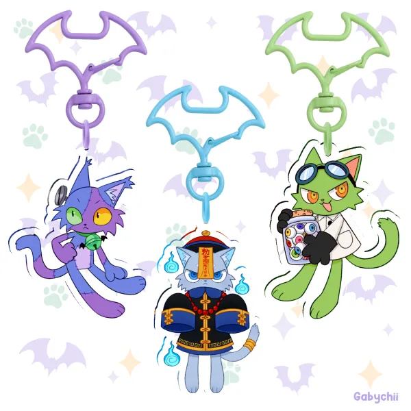 Halloween Special: The purr-fect 3 Cats Keychains