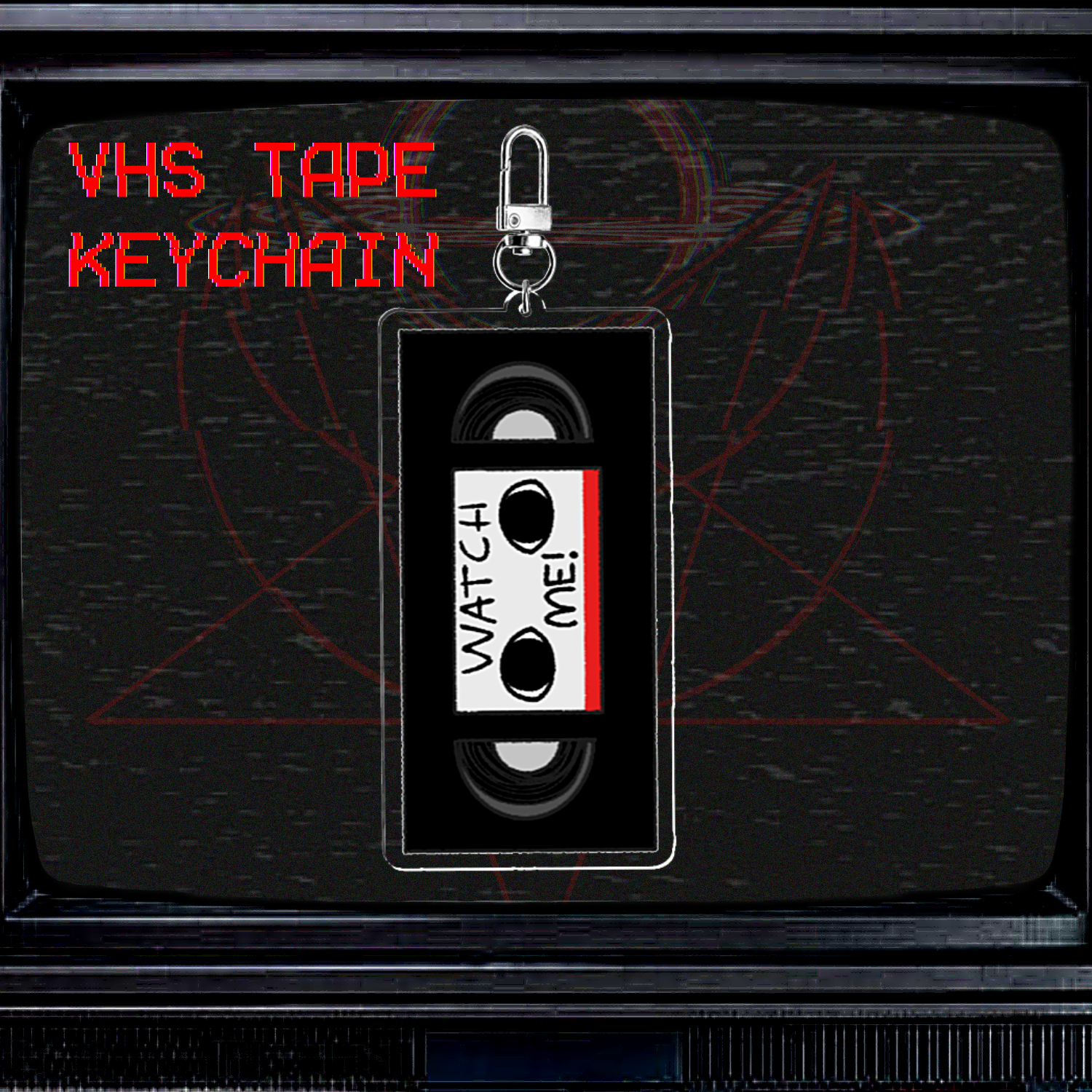 Analog Horror VHS tape keychain