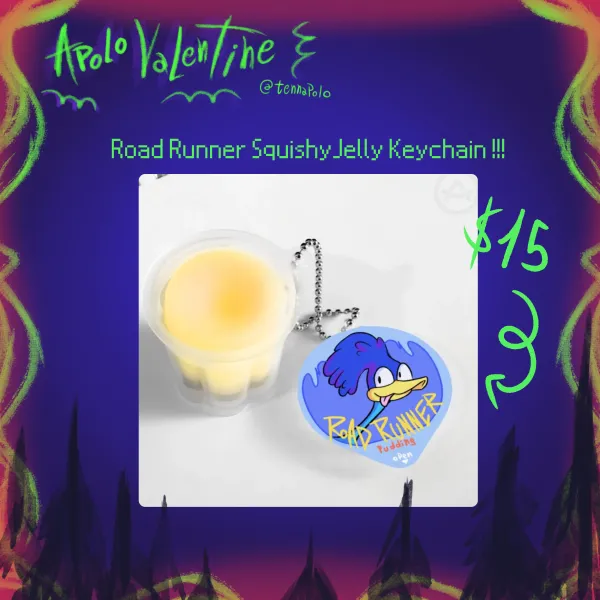 Road Runner Pudding / Squishy Jelly Keychain