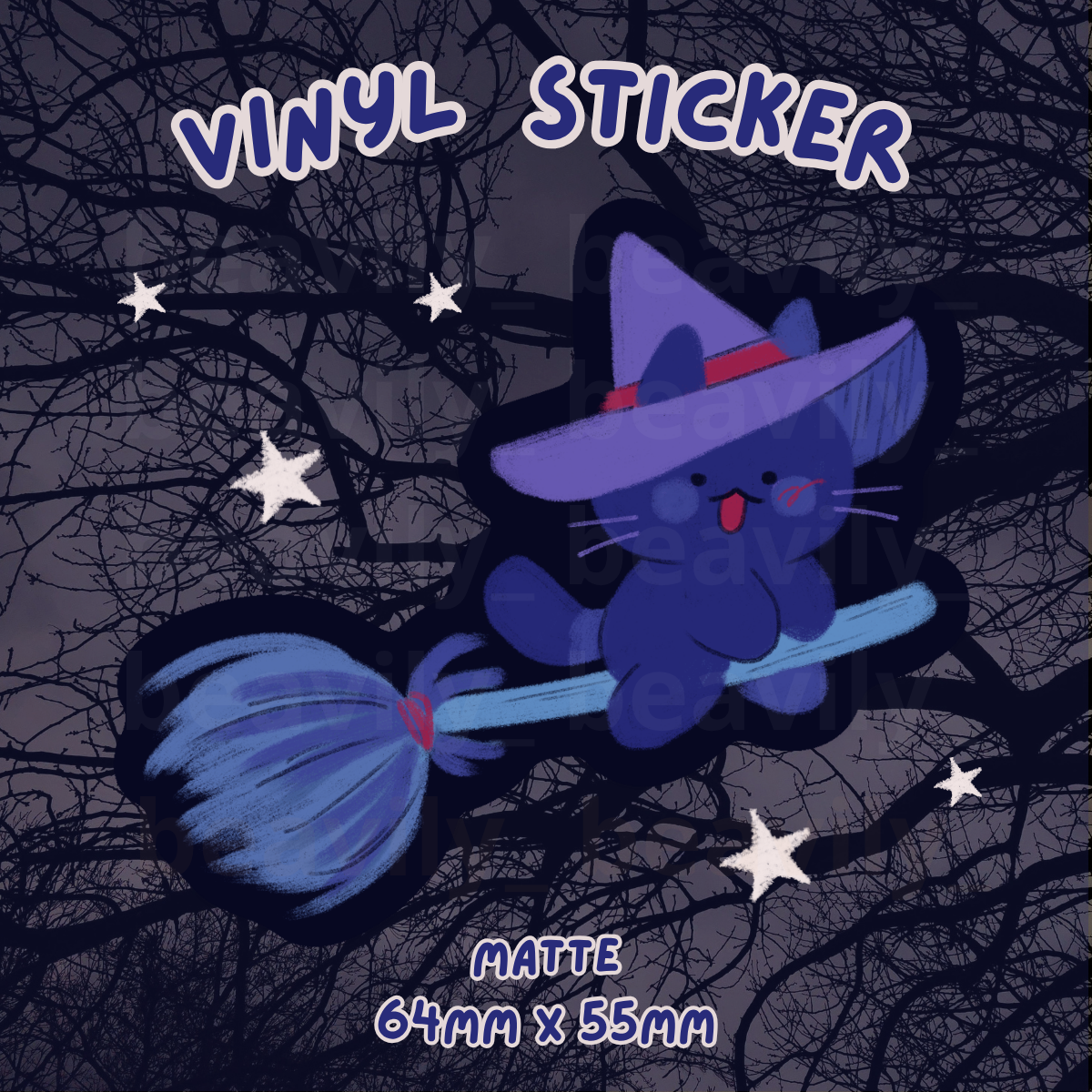 Cat witch sticker