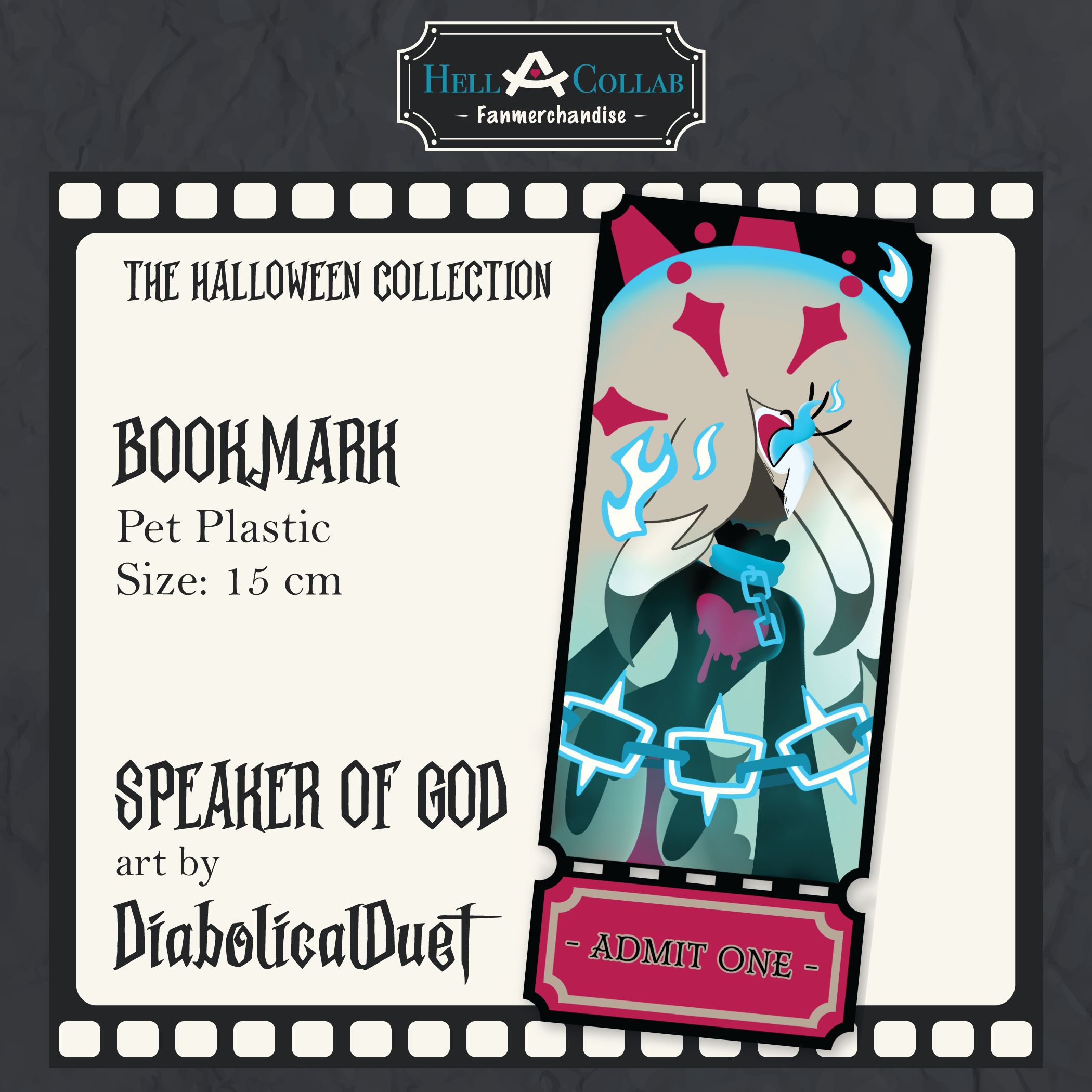 Halloween HellaCollab Speaker of God PET Plastic Bookmarks