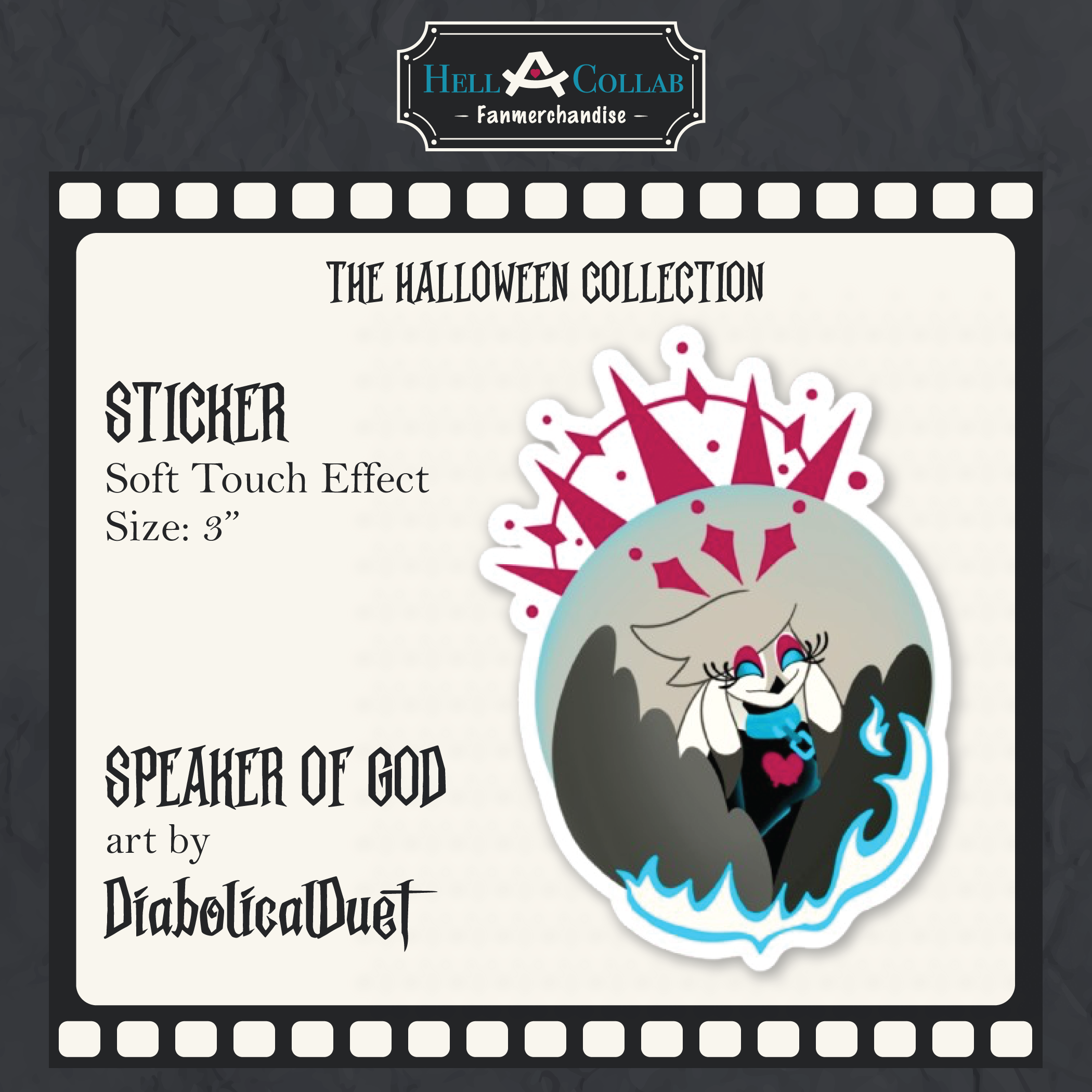 Halloween HellaCollab speaker of god Die Cut Stickers