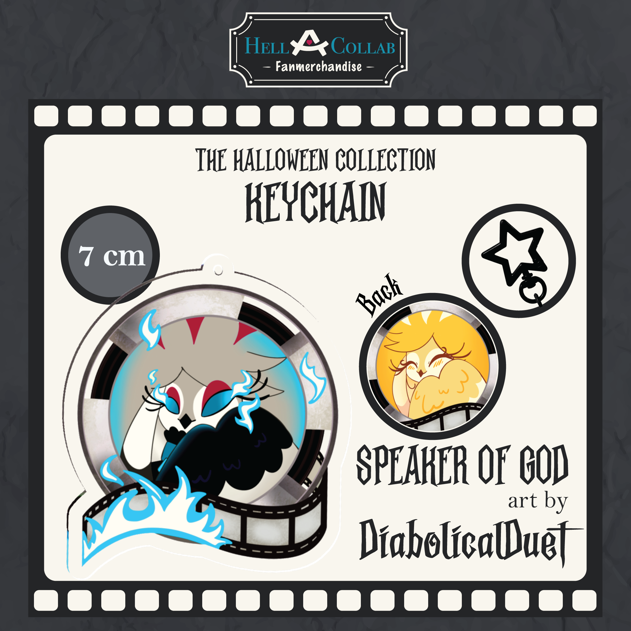 Halloween HellaCollab Speaker of god Clear Acrylic Keychains