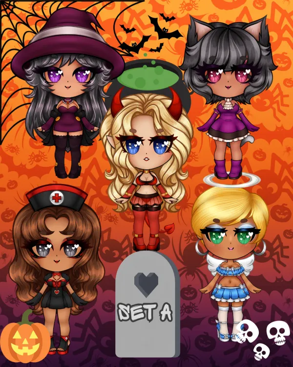 Halloween Hunies Holo Sticker Set A