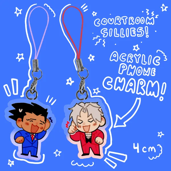 Courtroom sillies - coloured edge acrylic keychain phone charms