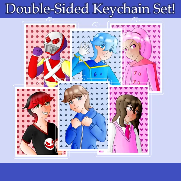 'Reincarnated as a Magical Boy' Main Trio Double-Sided Keychain Bundle