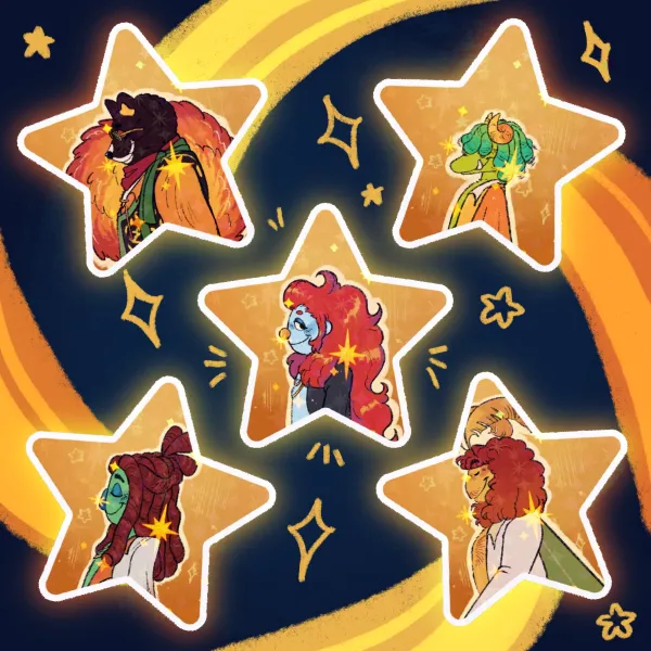 Star cluster sticker set