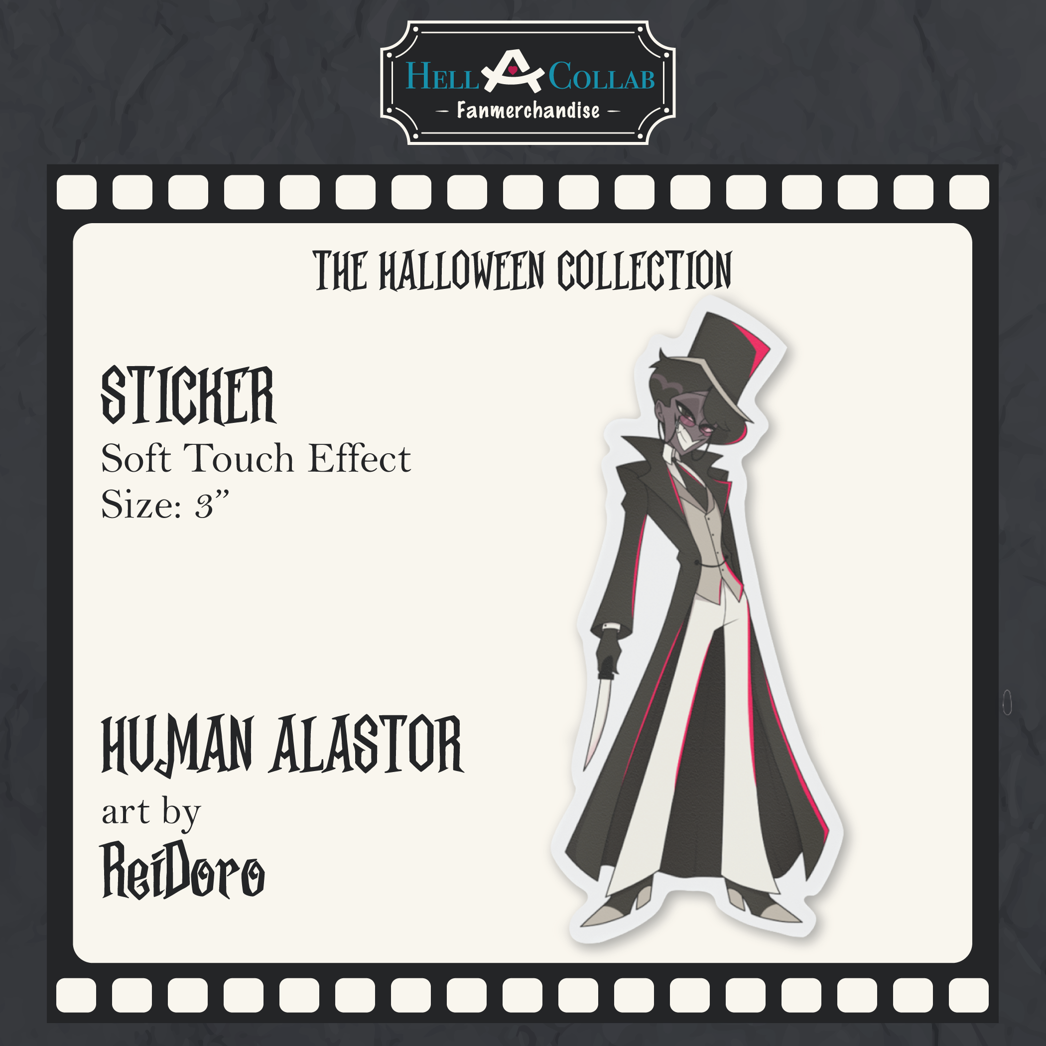 [HH] Human Alastor Sticker • Hellacollab Halloween Collection