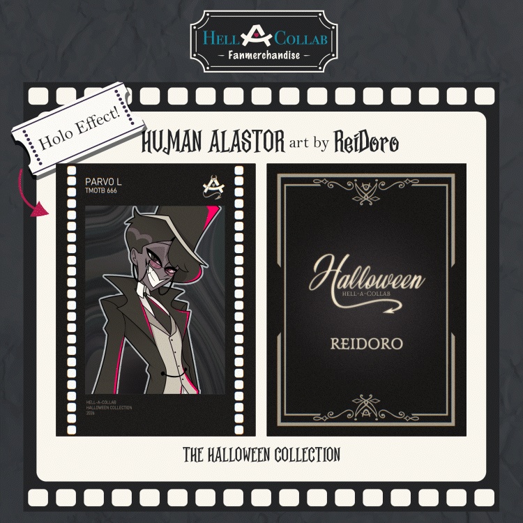 [HH] Human Alastor Trading Card • Hellacollab Halloween Collection