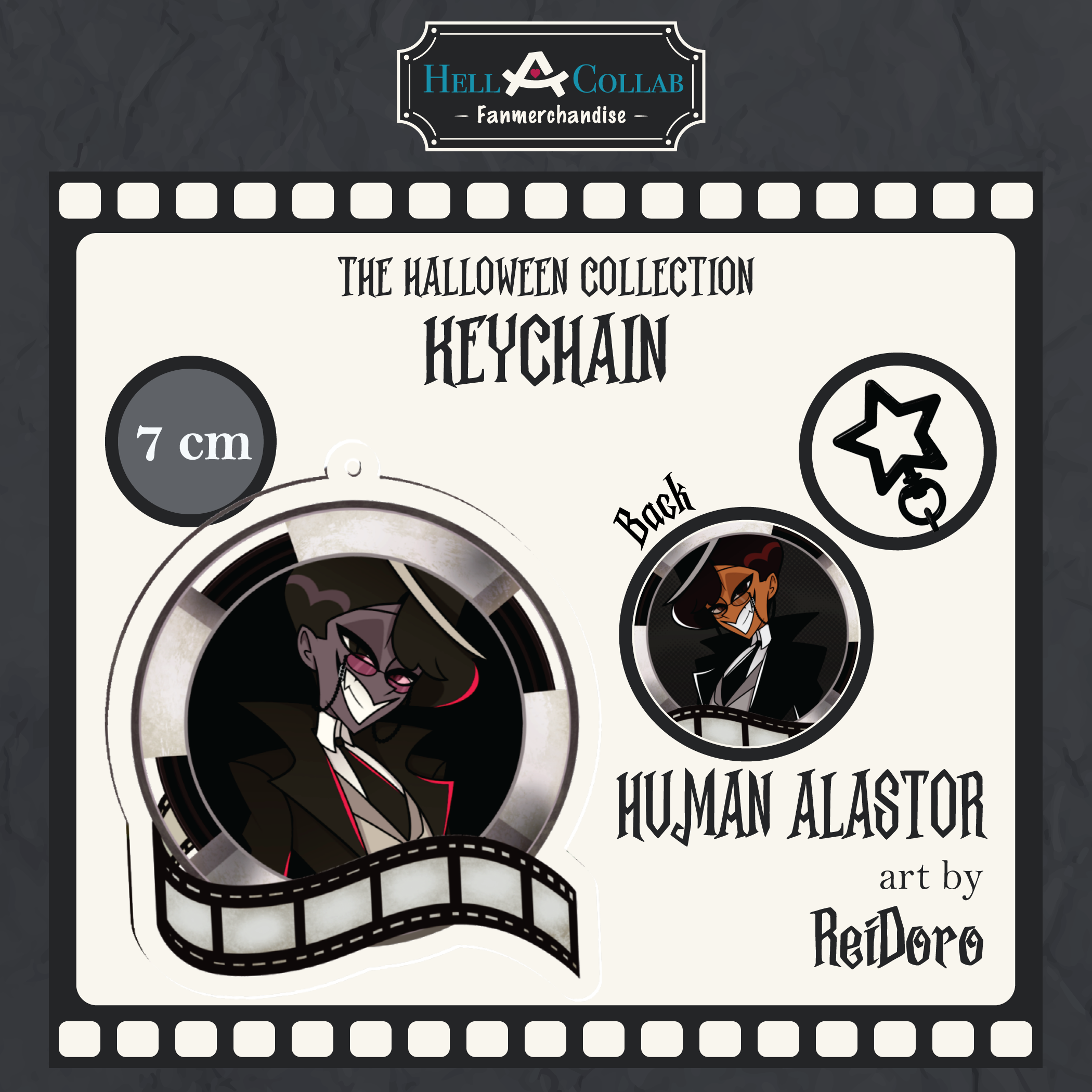 [HH] Human Alastor Keychain • Hellacollab Halloween Collection