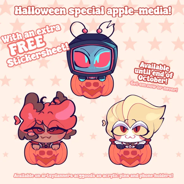 Apple media Hazbin Hotel Halloween pin set bundle
