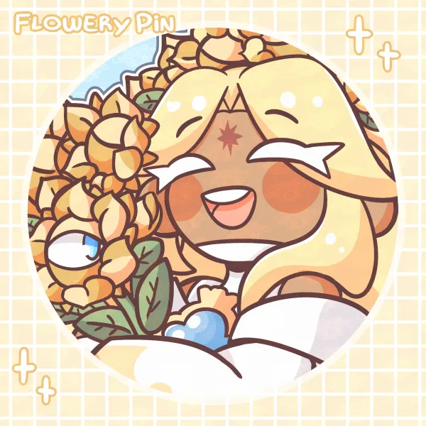 Pure Vanilla Cookie - Flowery - Button Pin