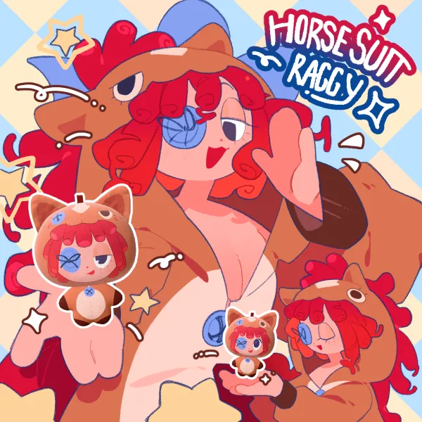 Ragatha Horse Suit Mochi Plush keychains Set 
