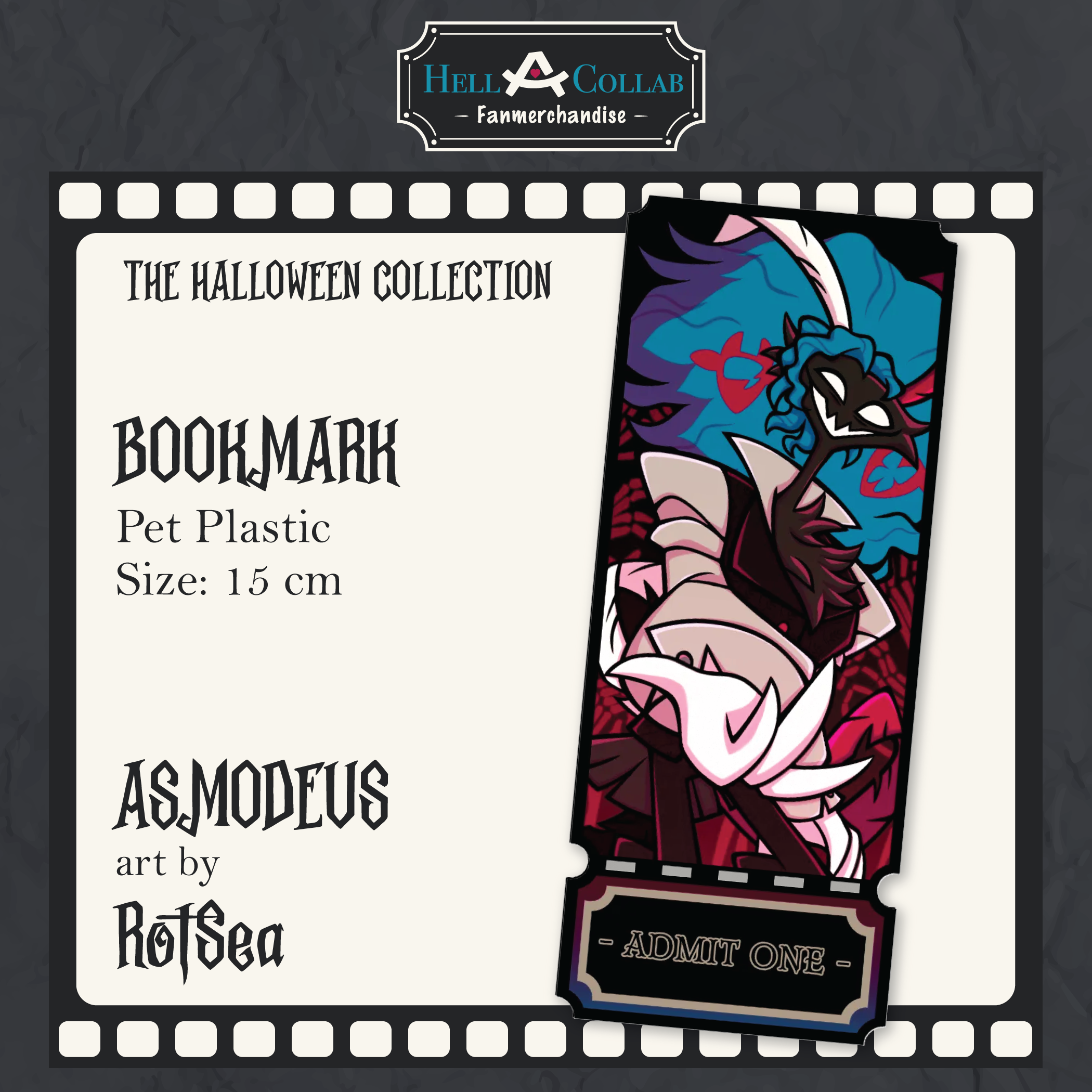 Asmodeus | PET Plastic Bookmarks | Hellacollab Halloween Collection