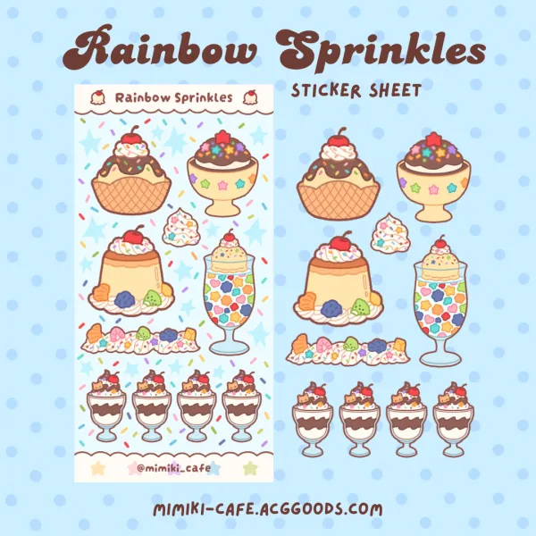 Rainbow Sprinkles Sticker Sheet