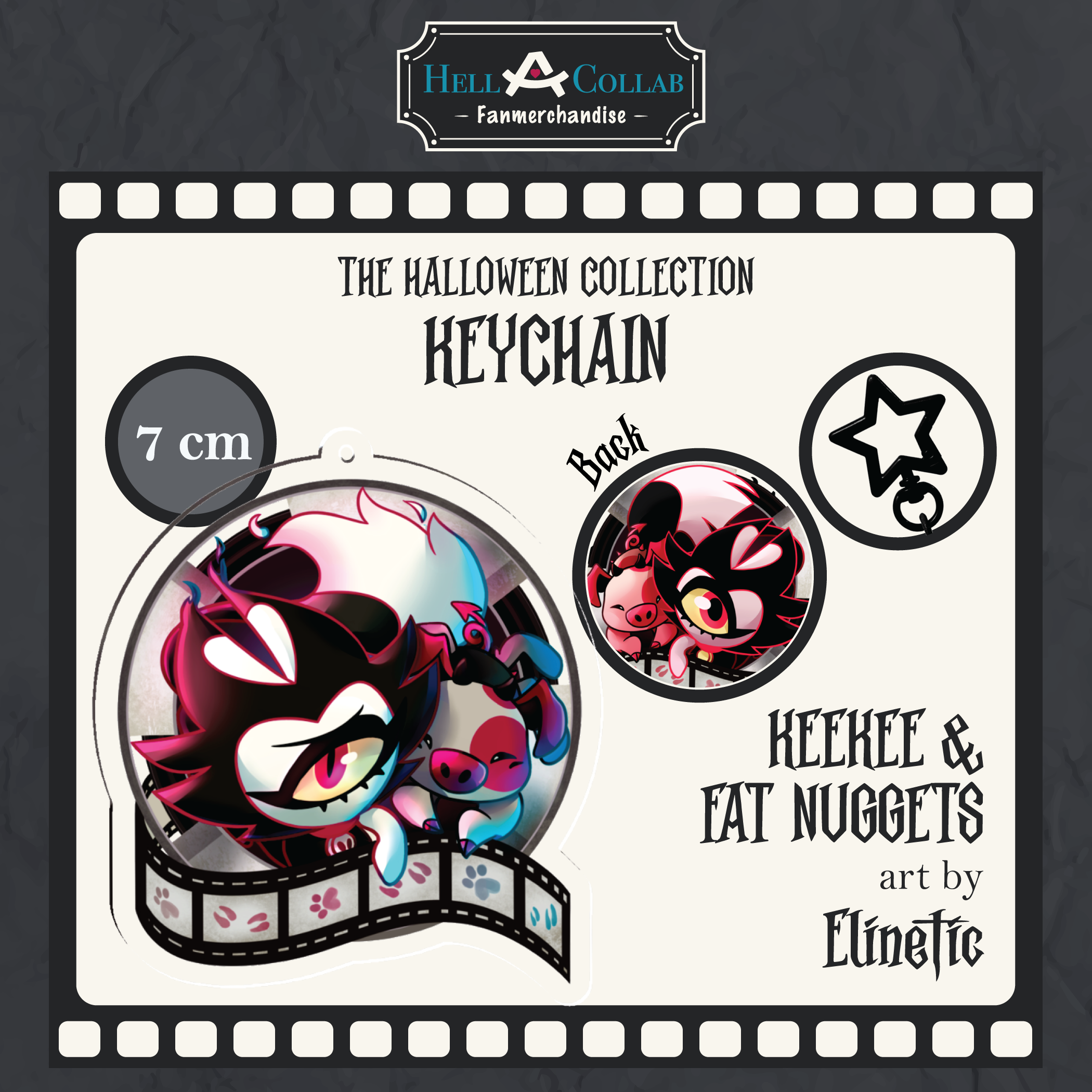 Keekee and Fat Nuggets - Keychain - Halloween Hell-a-collab