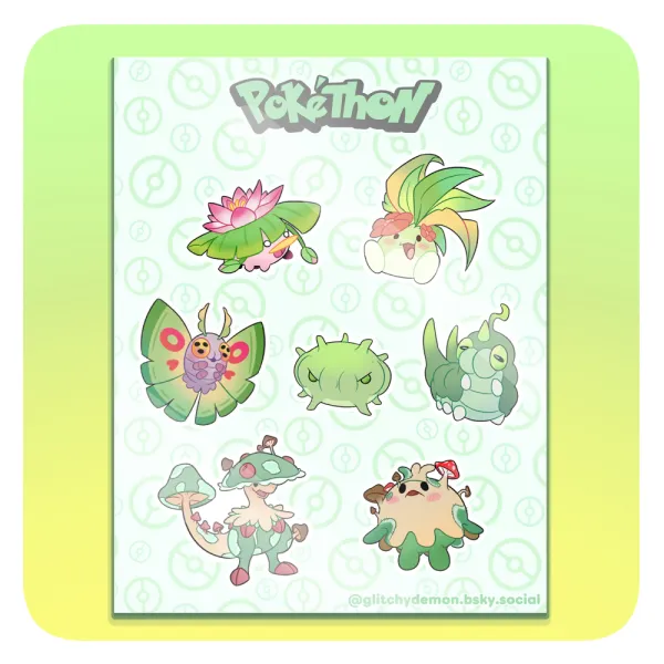 Pokéthon Emerald (Green) Stickers Sheet