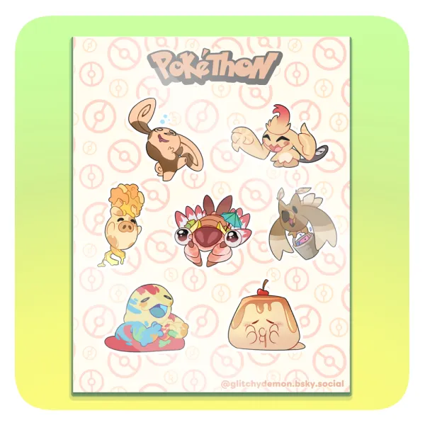Pokéthon Emerald (Orange) Stickers Sheet