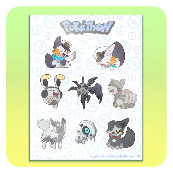 Pokéthon Emerald (Blue) Stickers Sheet