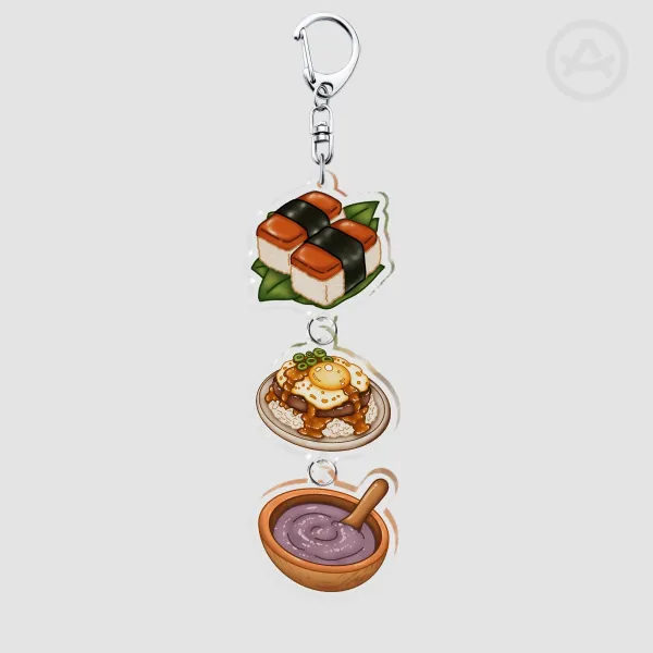 Hawaiian Local Meals Connecting Keychains