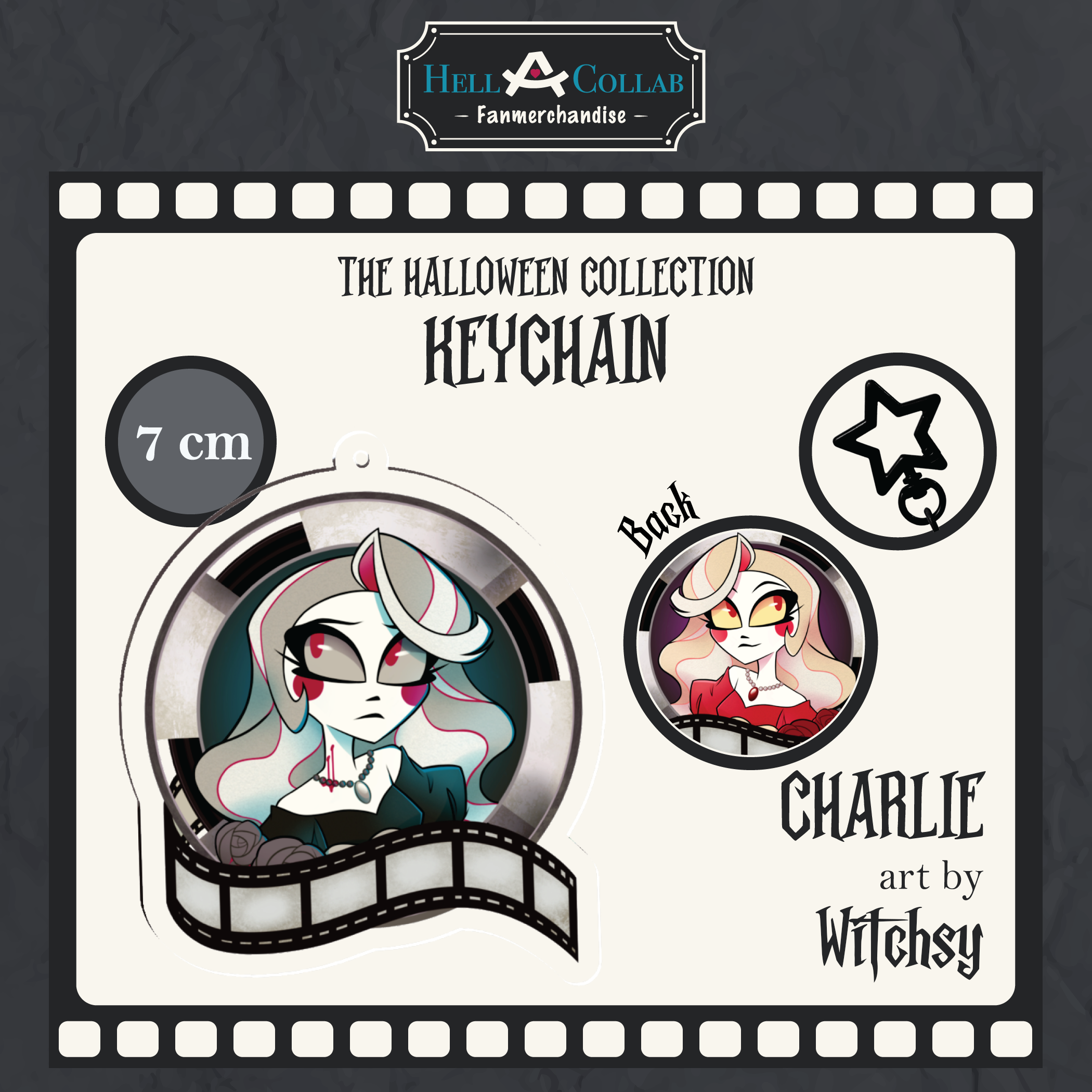 Charlie - Clear Acrylic Keychain - Hellacollab Halloween Collection