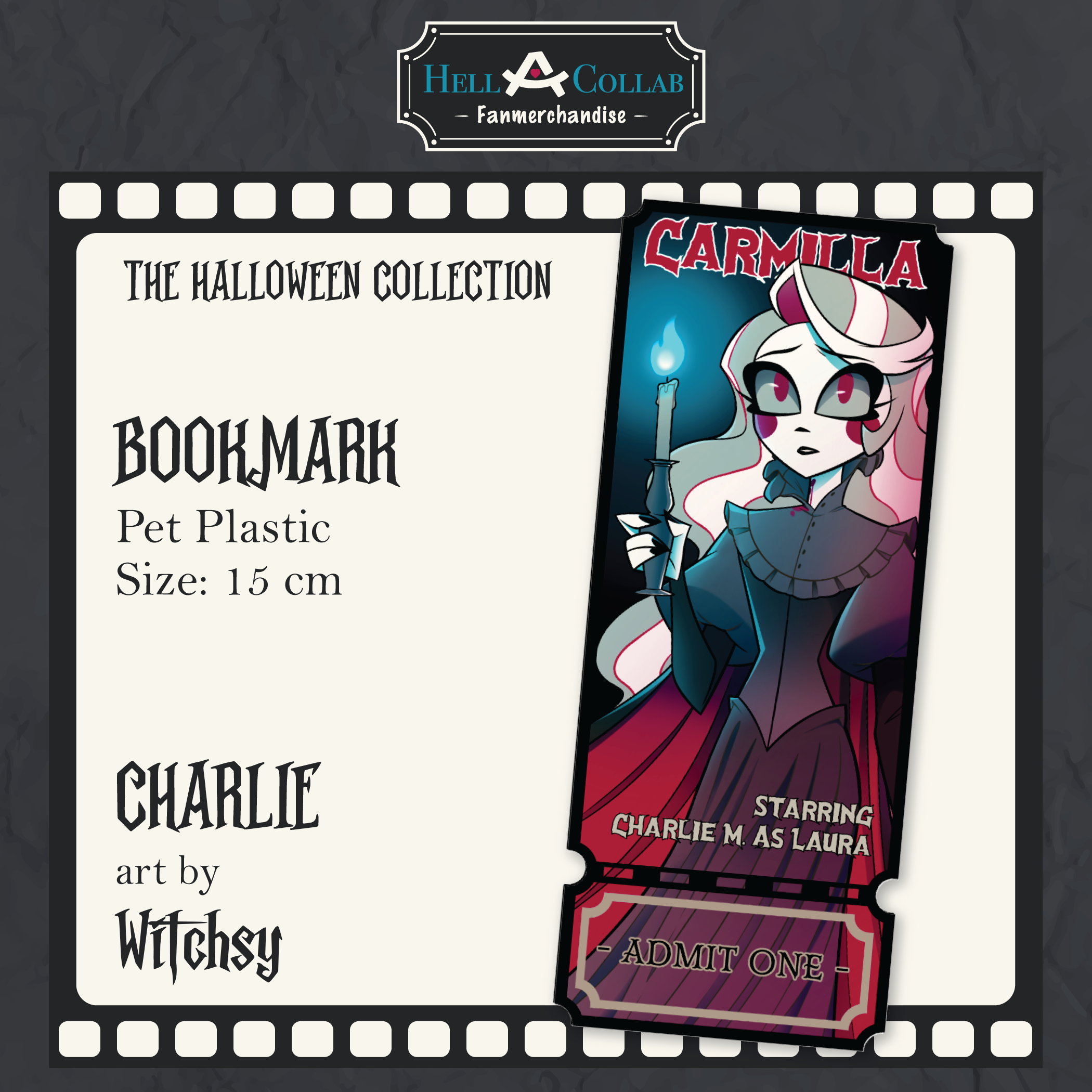 Charlie - PET Plastic Bookmark - Hellacollab Halloween Collection