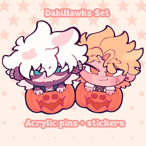 DabiHawks Acrylic pin + sticker Set!