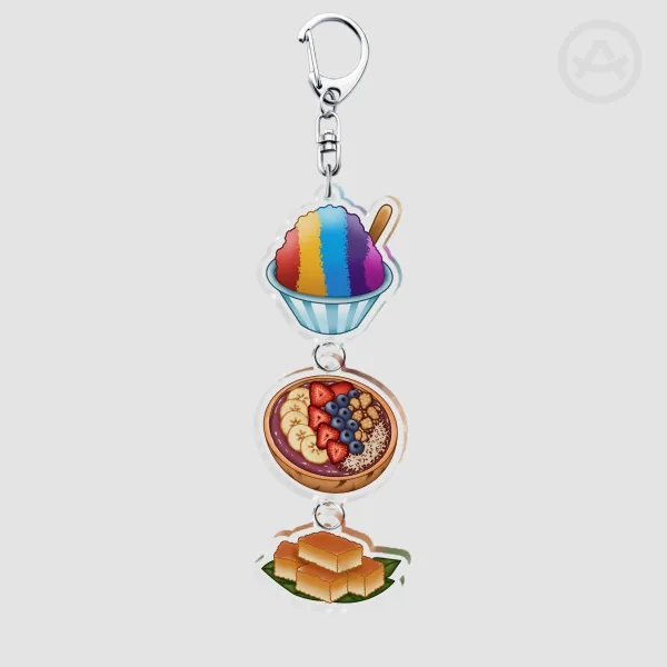 Hawaiian Local Desserts Connecting Keychain