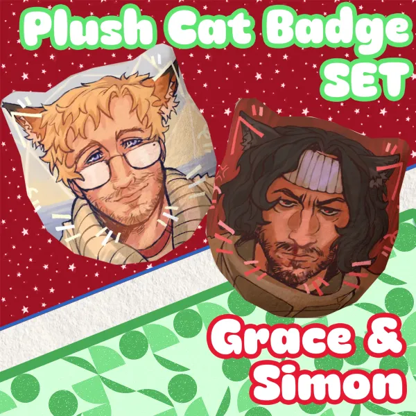 Bloodymary Plush Cat Badge SET